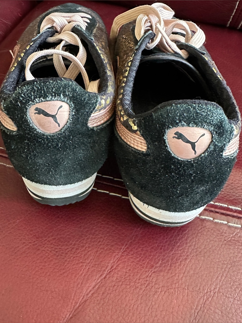 Puma Women's Black & Gold Leopard Metallic Accent Sneakers - Picture 4 of 5